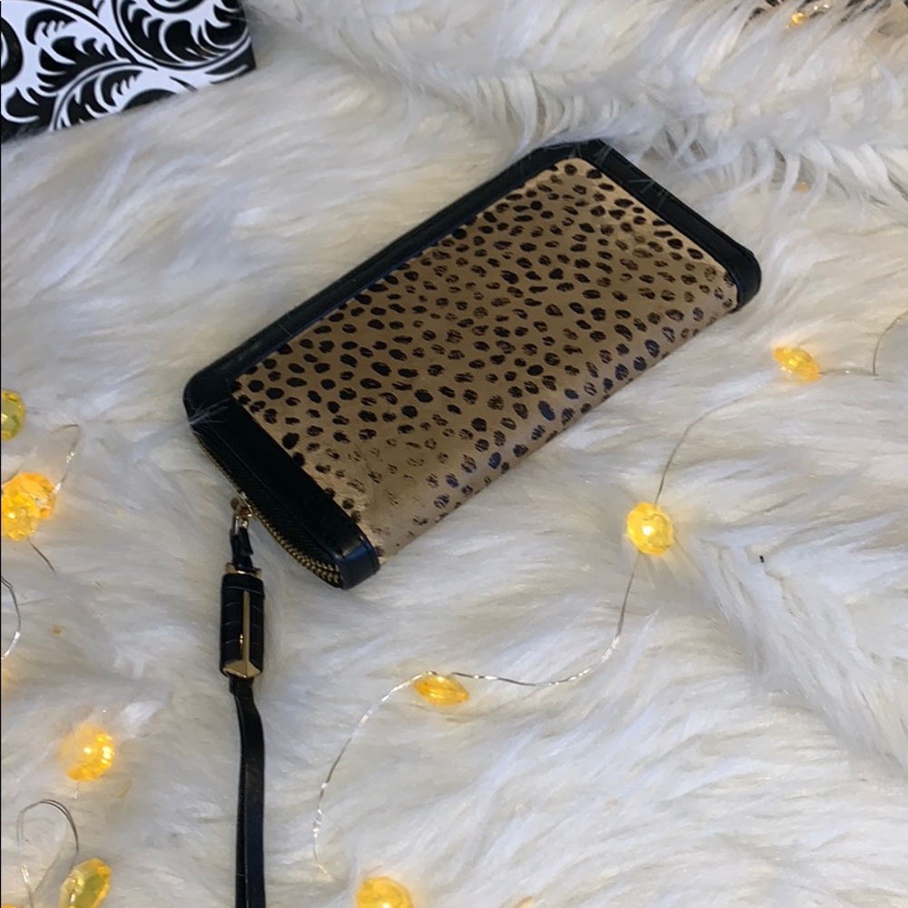 Leopard calf hair wallet